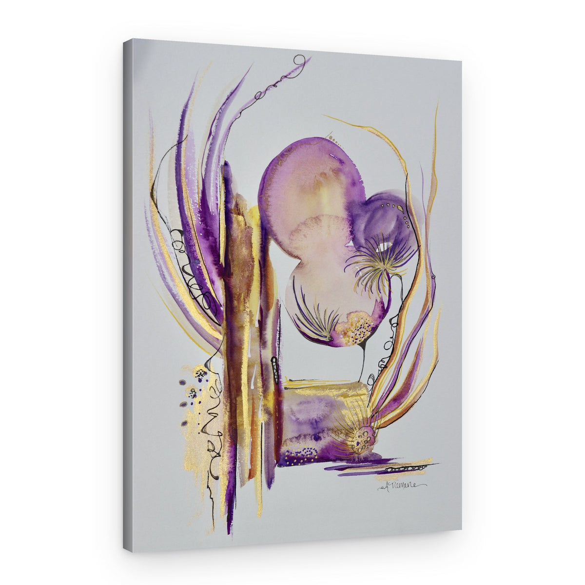 Fluid Purple Gold – Canvas Print