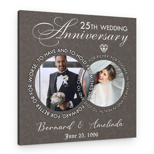 25th Anniversary Ring Of Love Canvas Wall Art – Canvas Print