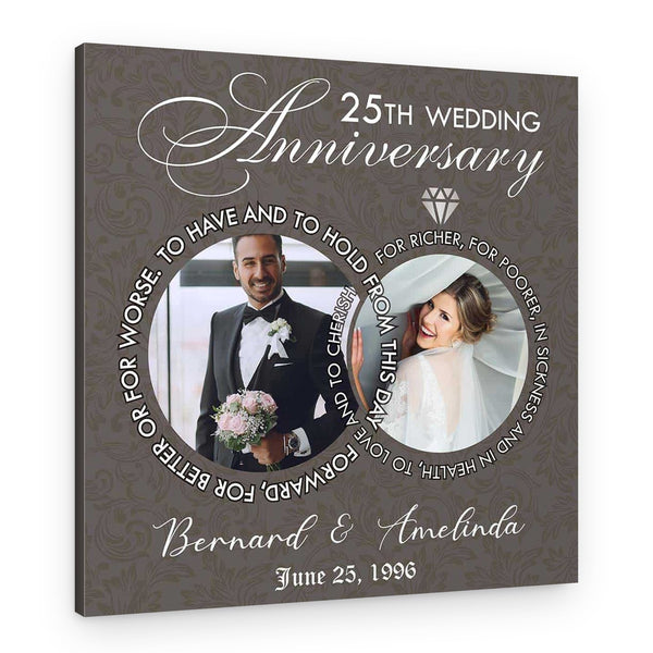 25th Anniversary Ring Of Love Canvas Wall Art