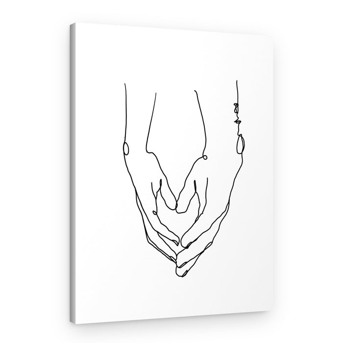 Minimal Heart Hands – Canvas Print