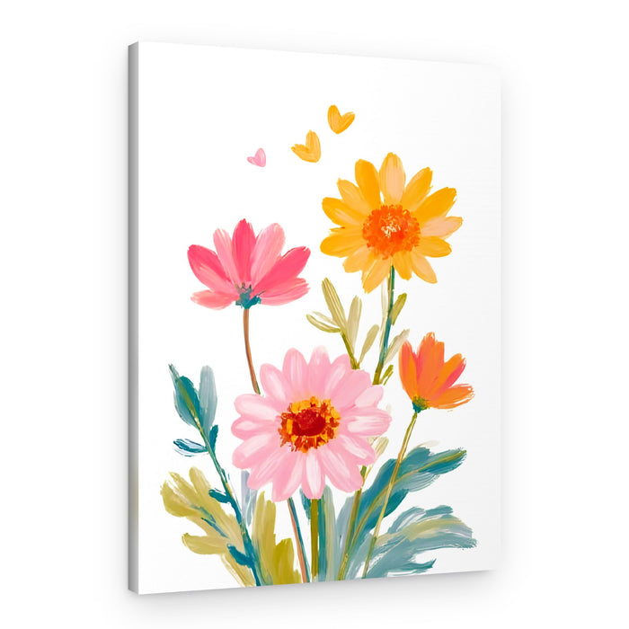 Cheerful Garden Flowers – Canvas Print