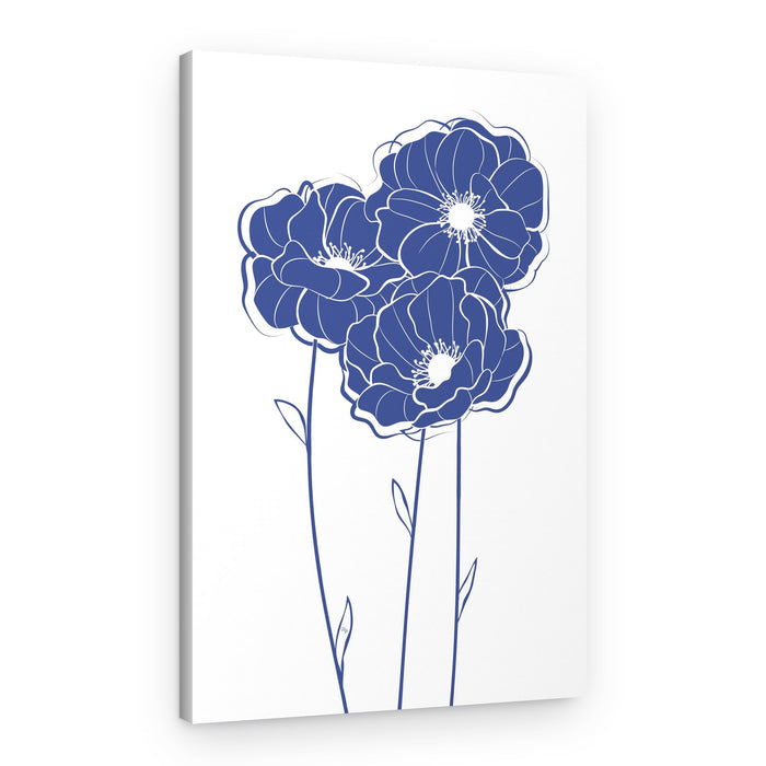 Elegant Blue Poppies – Canvas Print
