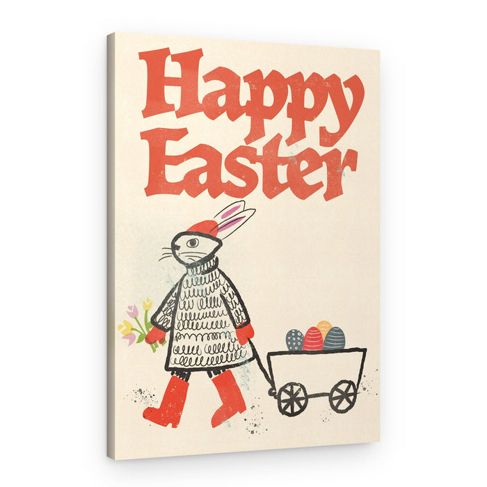 Happy Easter Bunny Wagon – Canvas Print