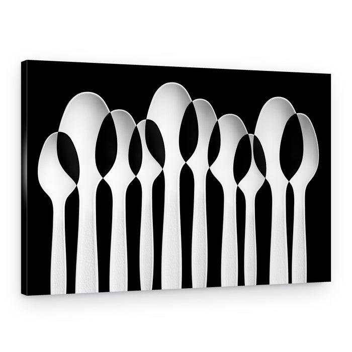 White Spoons Pattern – Canvas Print