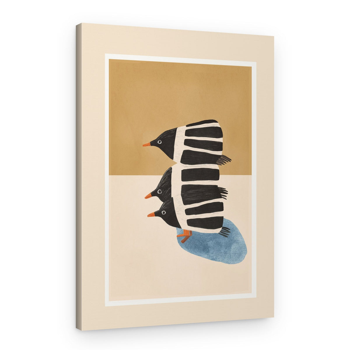 Three Stacked Penguins – Canvas Print