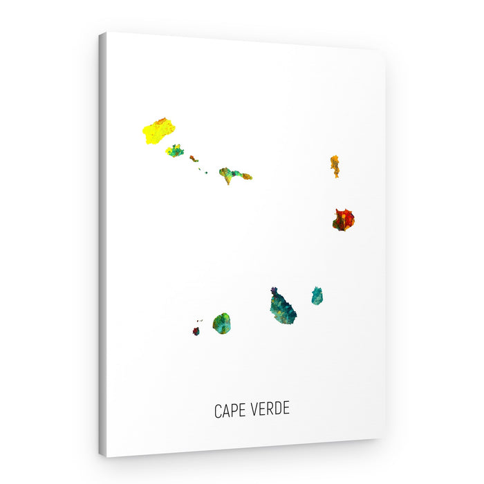 Colorful Cape Verde Map – Canvas Print