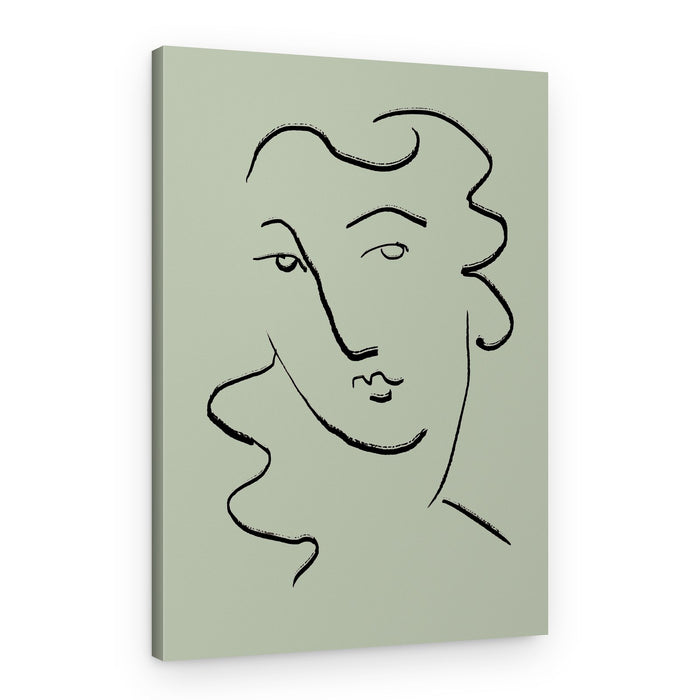 Minimalist Line Portrait – Canvas Print