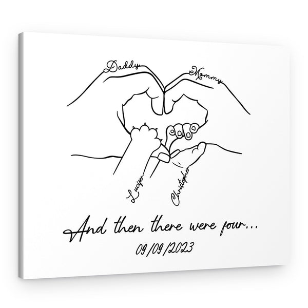 Personalized Family Hands Canvas Print