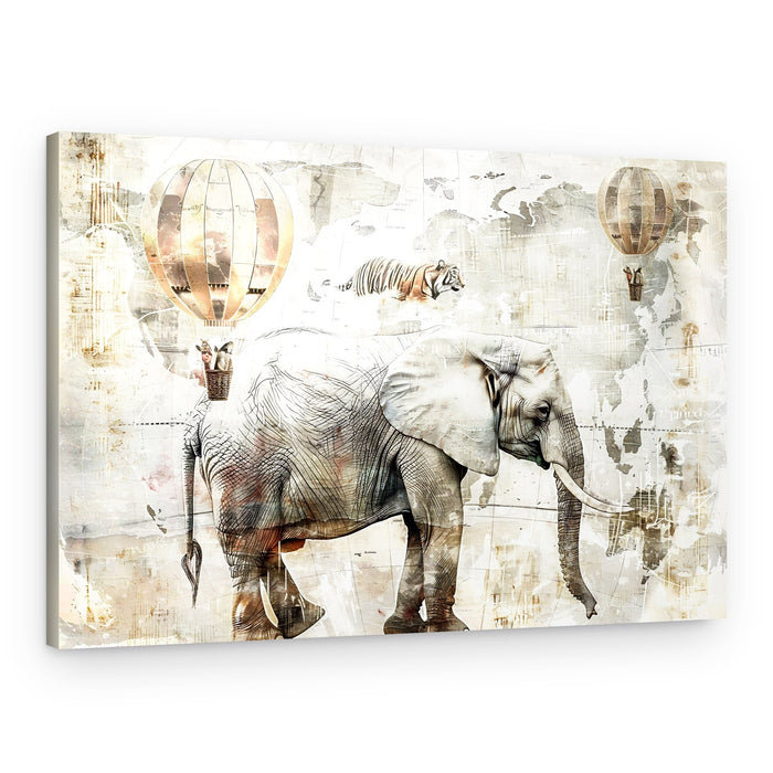 World Map Safari Adventure – Canvas Print