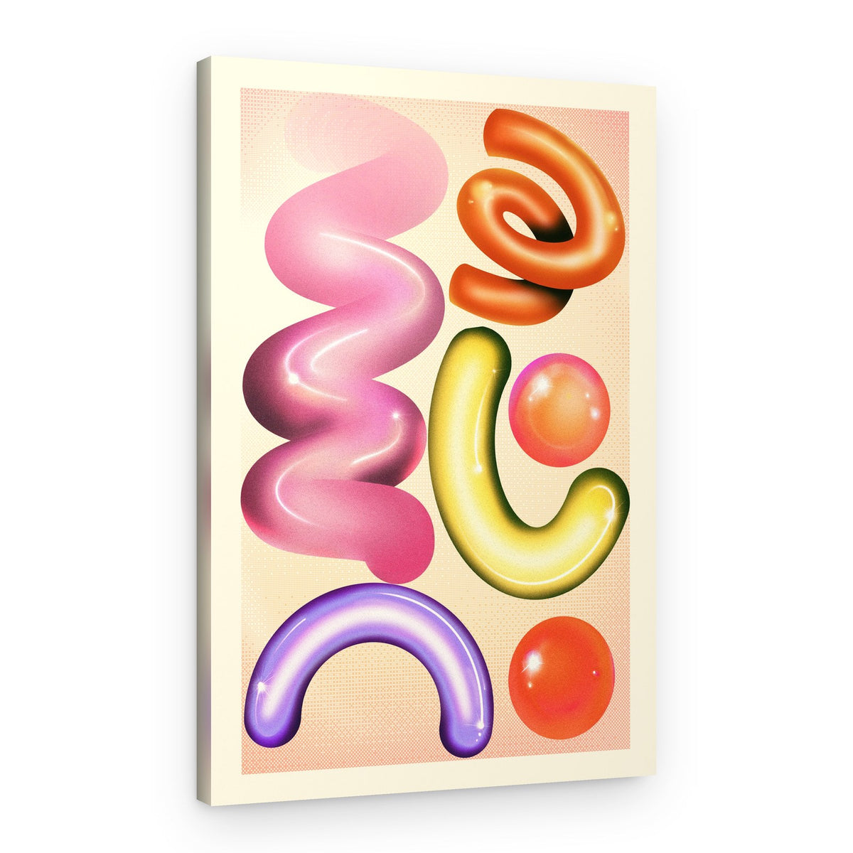Vibrant Glossy Forms – Canvas Print