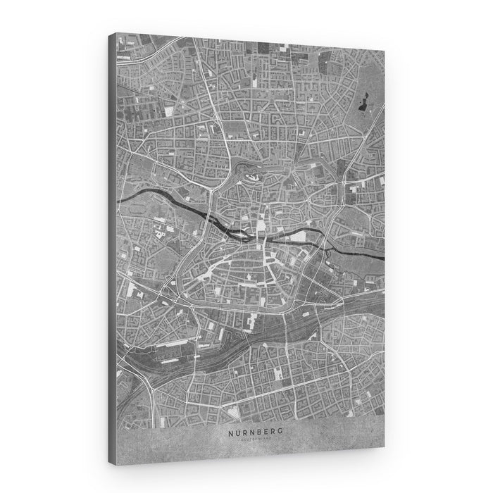 Nuremberg City Map – Canvas Print