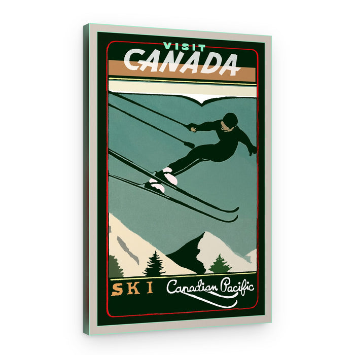 Vintage Ski Mountain Adventure – Canvas Print