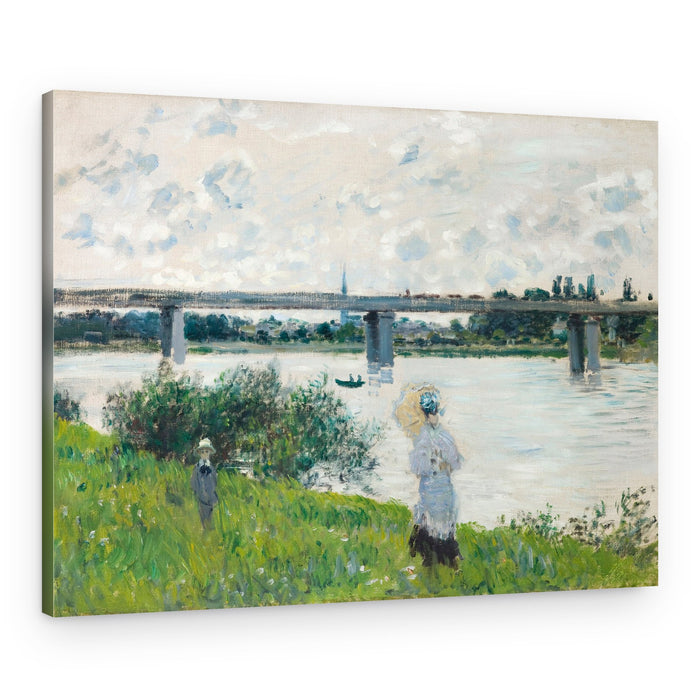 Claude Monet's the Promenade With the Railroad Bridge, Argenteuil (1874) – Canvas Print