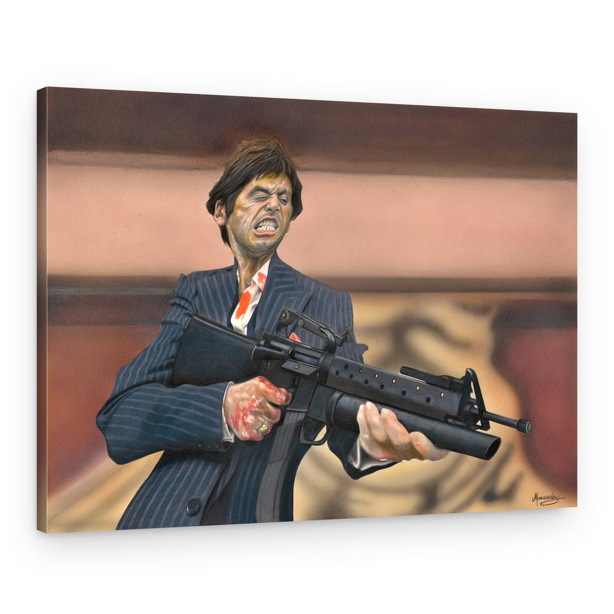 Furious Armed Figure – Canvas Print
