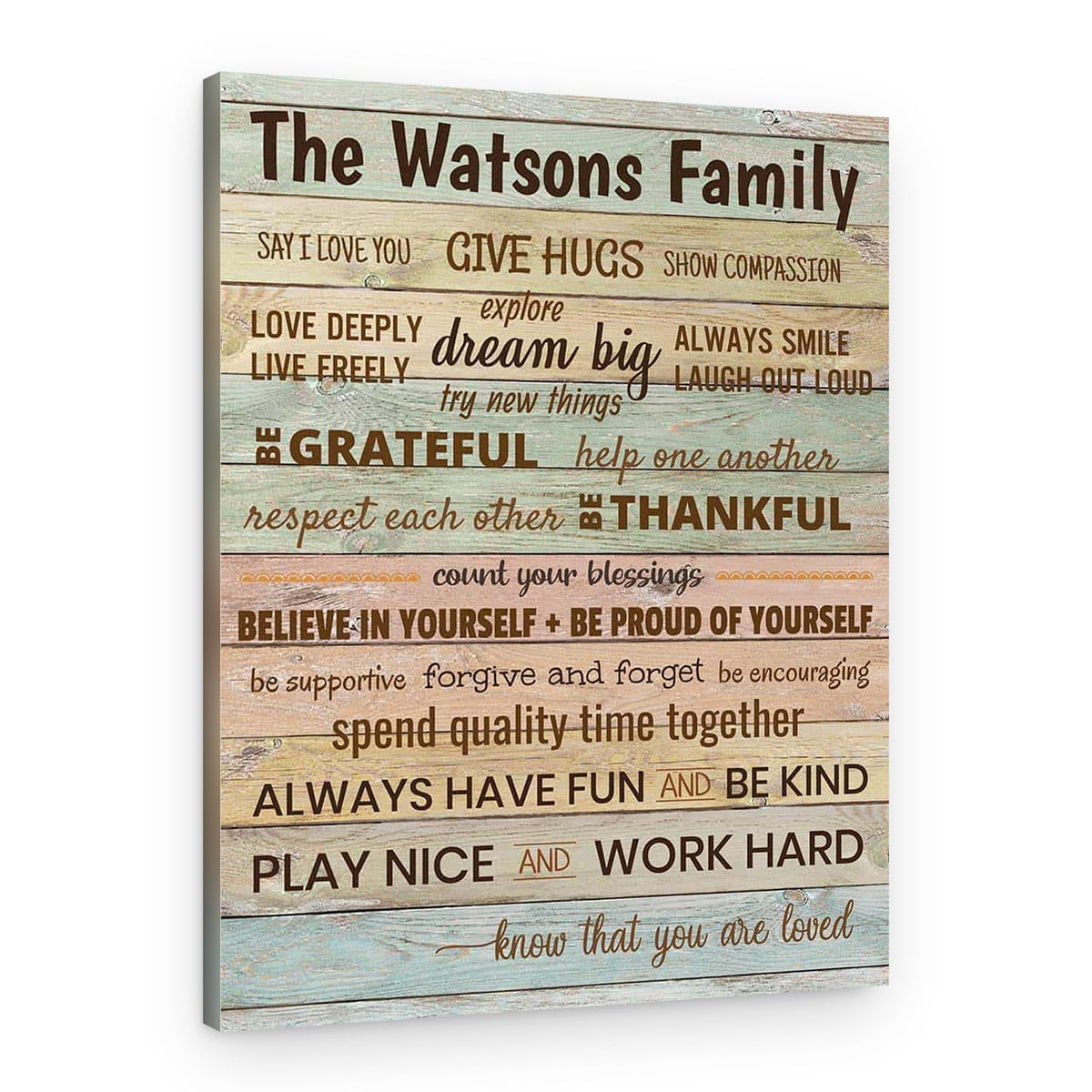 Custom Family Rules Wall Art Canvas Sign – Canvas Print