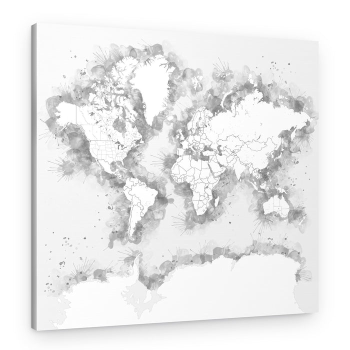 Watercolor World Map – Canvas Print