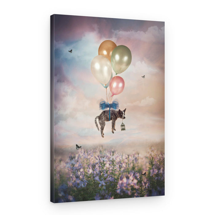 Flying Dog Balloons – Canvas Print