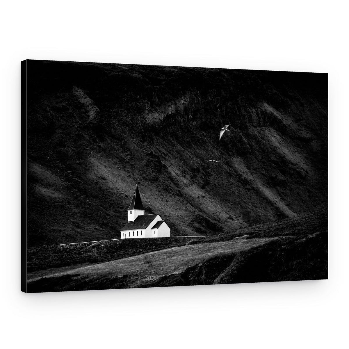 Isolated Mountain Church – Canvas Print