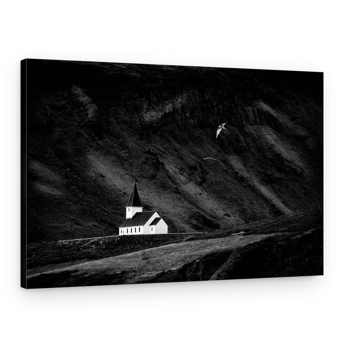 Isolated Mountain Church – Canvas Print