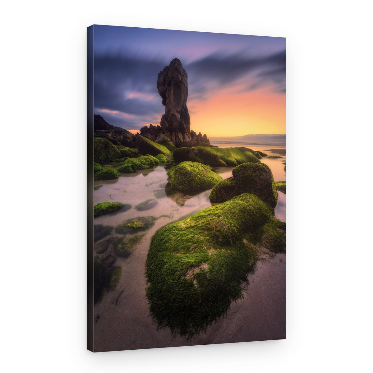 Towering Rock Coastal Sunset – Canvas Print