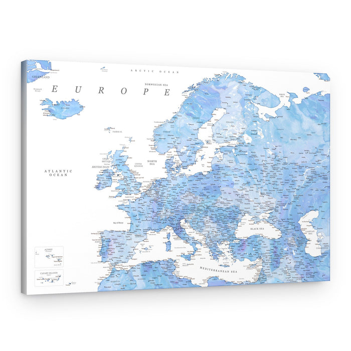 Watercolor Europe Map – Canvas Print