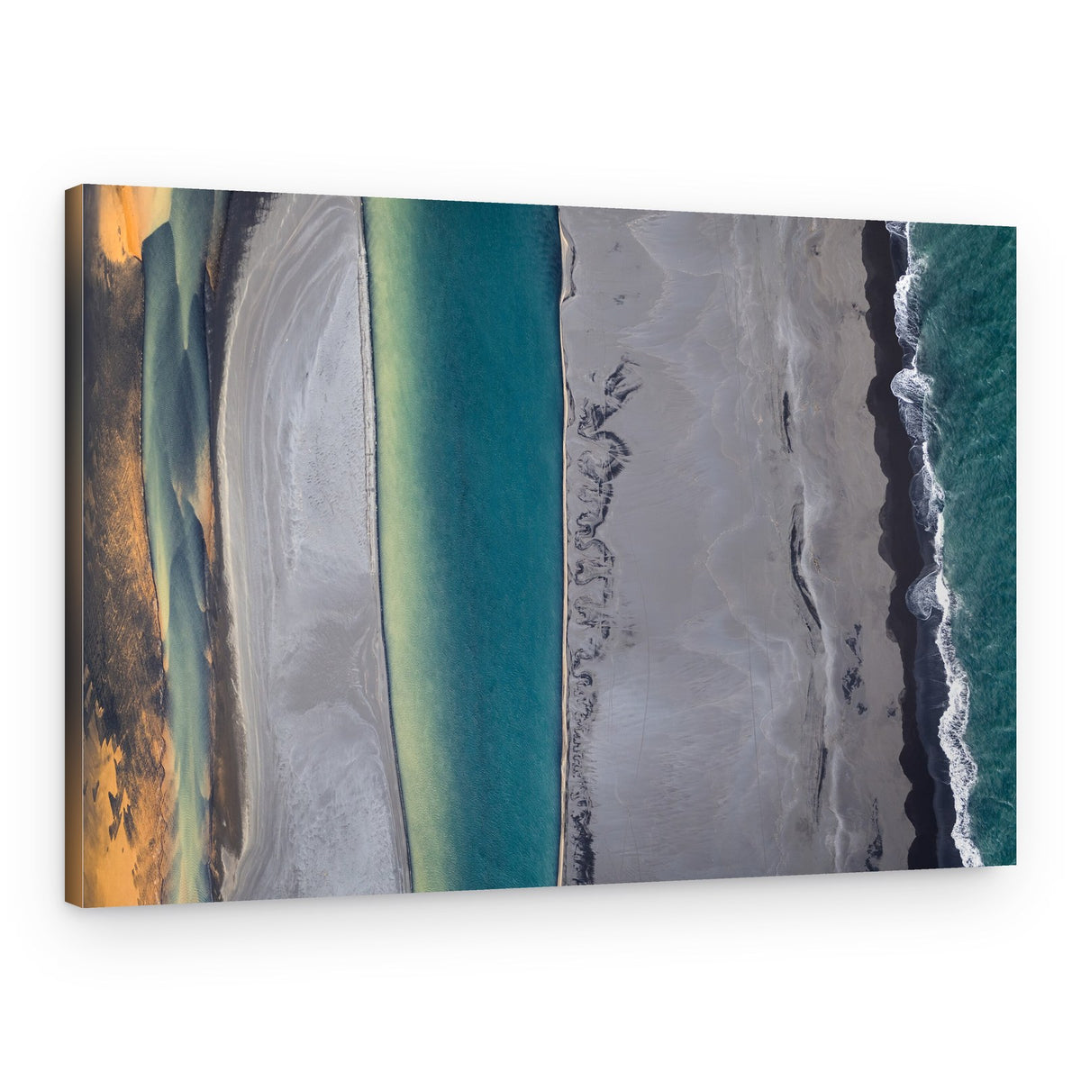 Aerial Coastal Layers – Canvas Print
