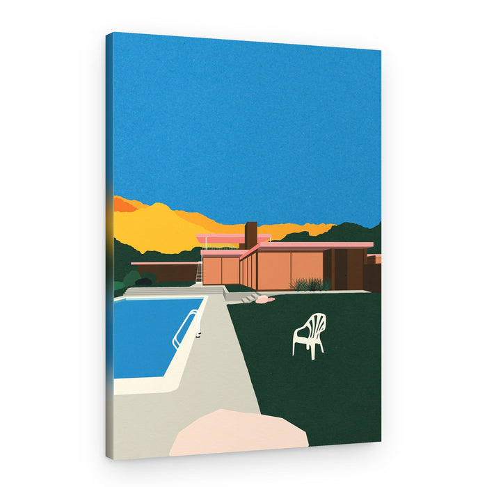 Kaufmann Desert House Poolside – Canvas Print
