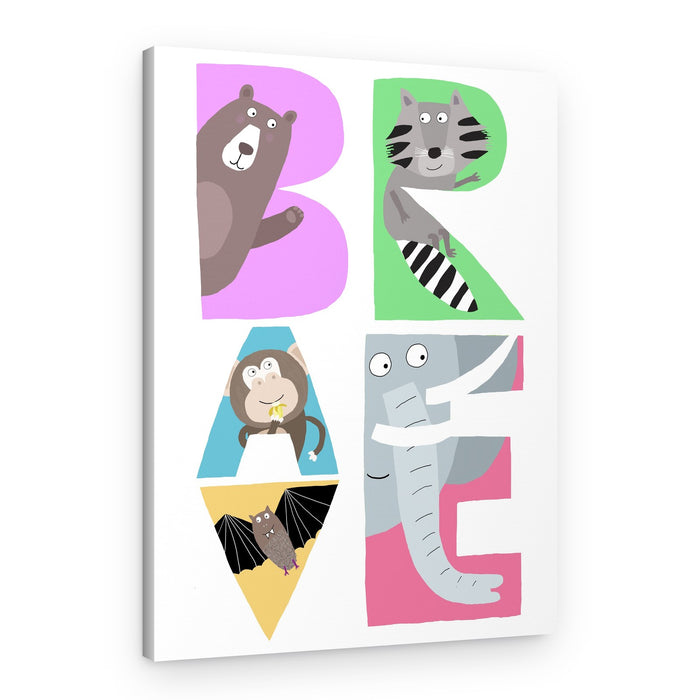 Brave Animal Letters – Canvas Print