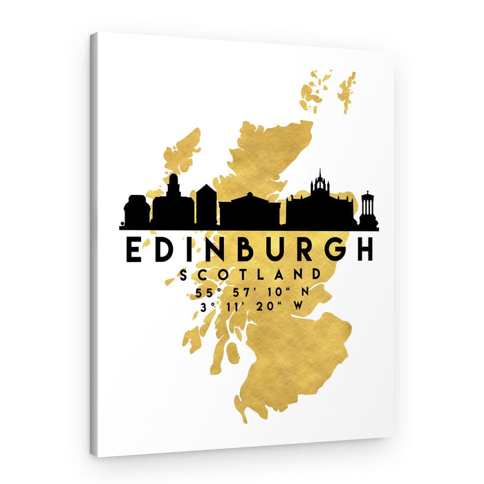 Golden Edinburgh Scotland Map – Canvas Print