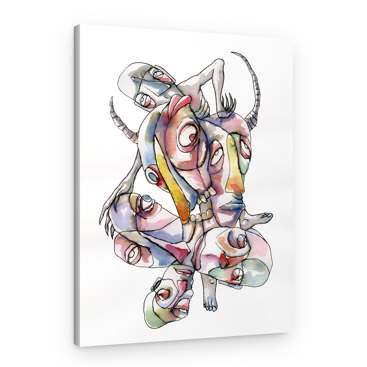 Surreal Intertwined Faces – Canvas Print
