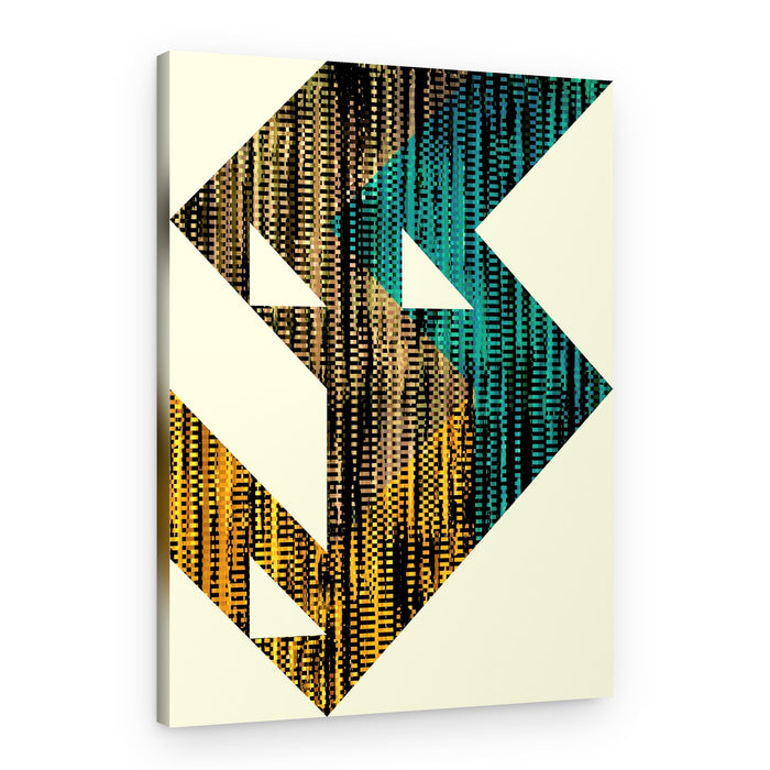 Vibrant Geometric Glitch – Canvas Print