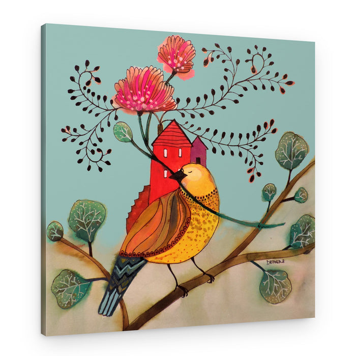 Whimsical Bird House – Canvas Print