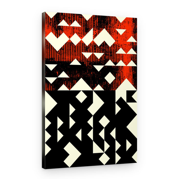 Abstract Red Black Pattern – Canvas Print