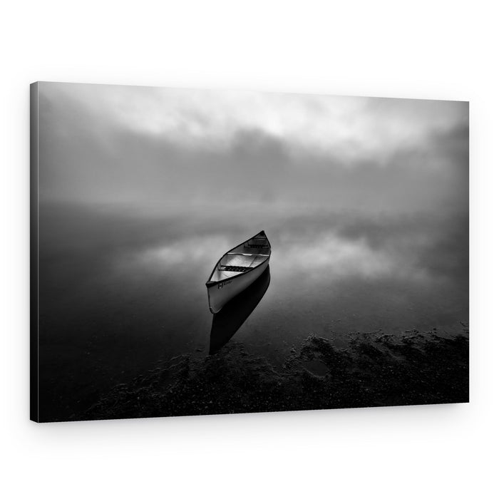 Misty Morning Canoe – Canvas Print