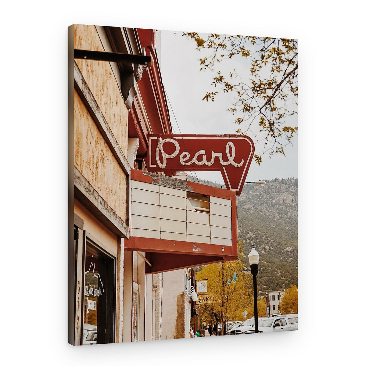 Vintage Pearl Theater Sign – Canvas Print
