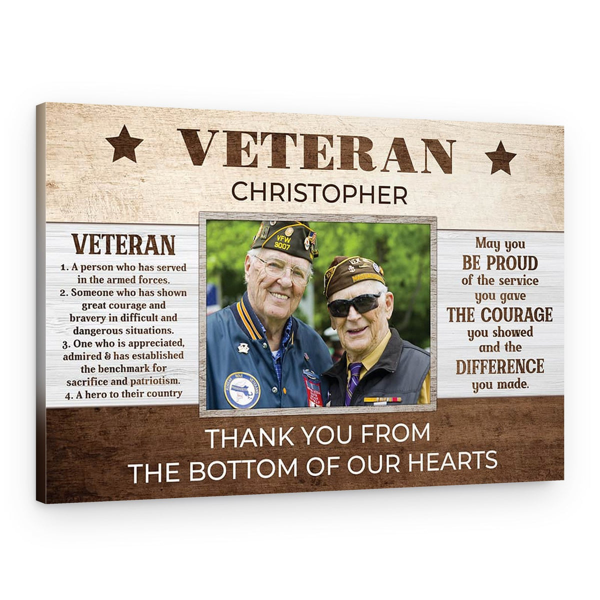 VETERAN Custom Photo Canvas Print – Canvas Print – Design A