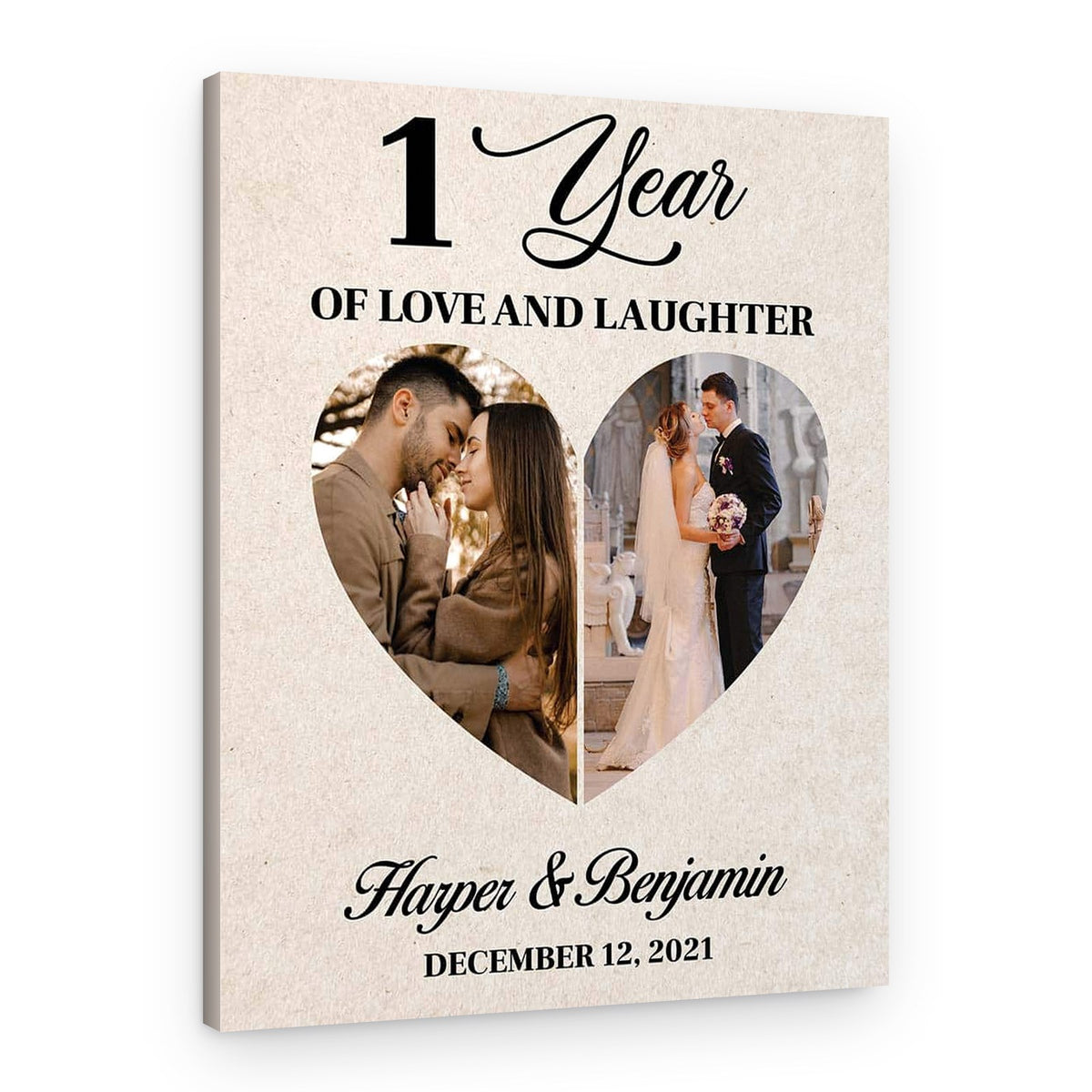 1 Year Of Love And Laughter Custom Photo Canvas Print – Canvas Print