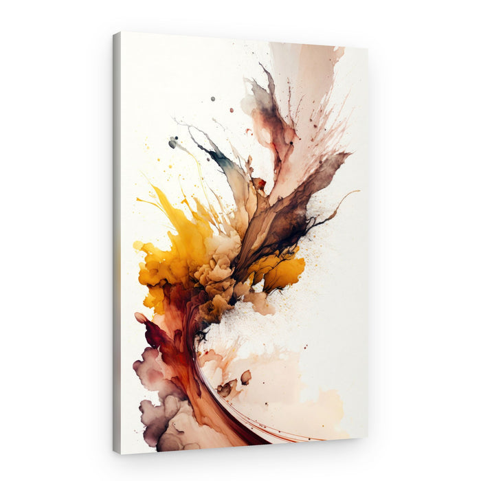 Golden Ink Bloom – Canvas Print