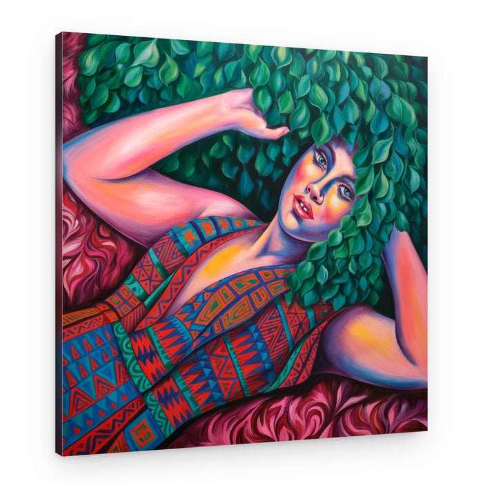 Goddess of Green Leaves – Canvas Print