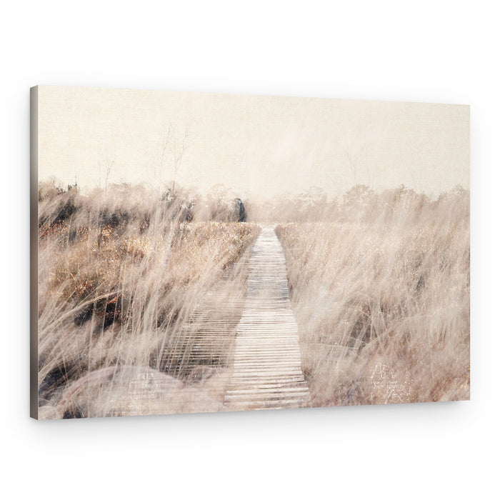 Serene Boardwalk Path – Canvas Print