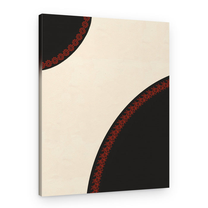 Black Red Floral Curves – Canvas Print