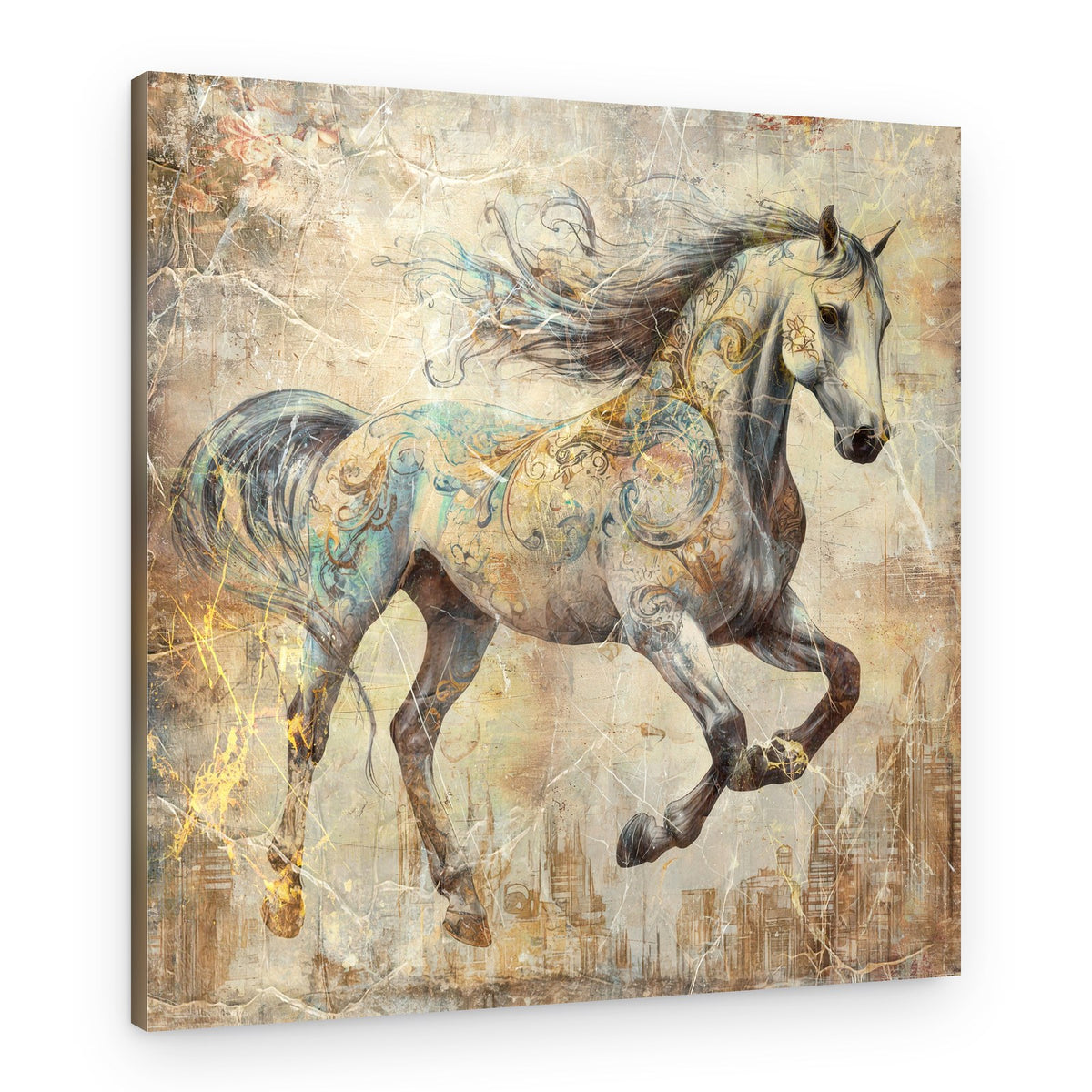 Decorative Galloping Horse – Canvas Print