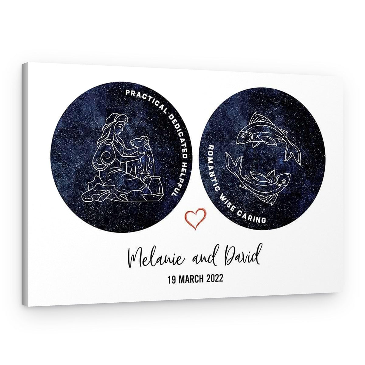 Personalized Zodiac Couples Astrology Star Map Canvas Print – Canvas Print
