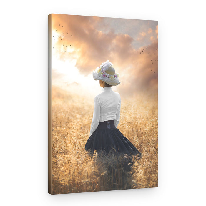 Woman in Golden Field – Canvas Print