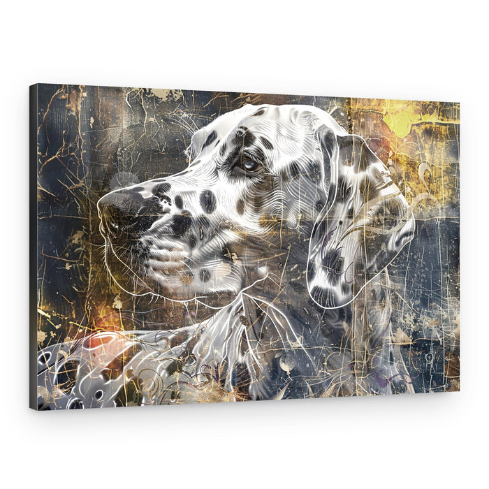 Artistic Spotted Dog Portrait – Canvas Print