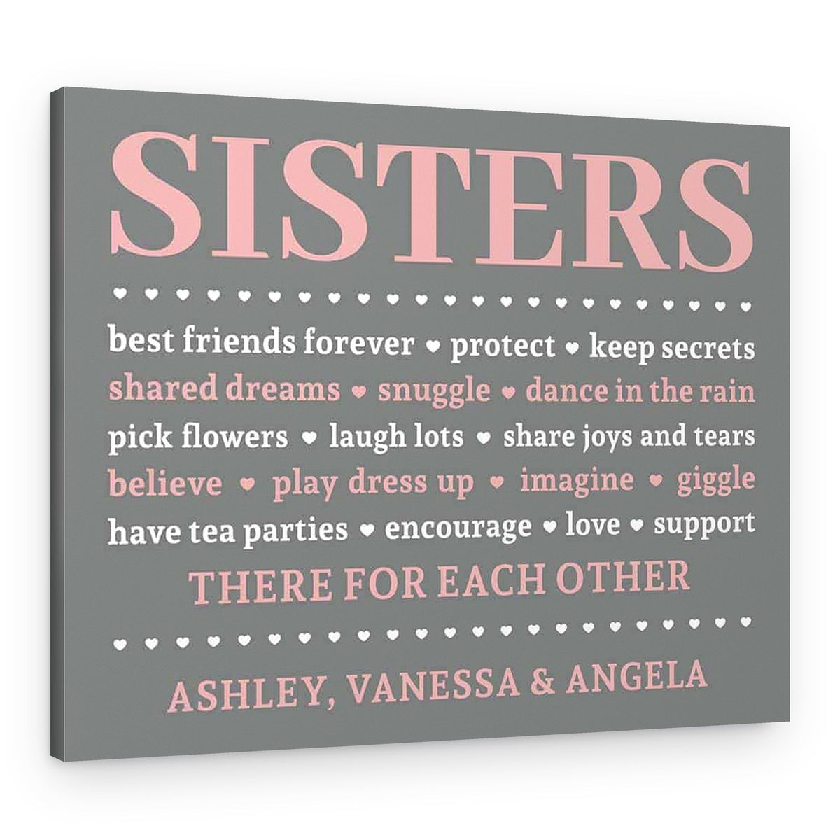 Sisters – Best Friends Forever Custom Canvas Print – Canvas Print – Design A