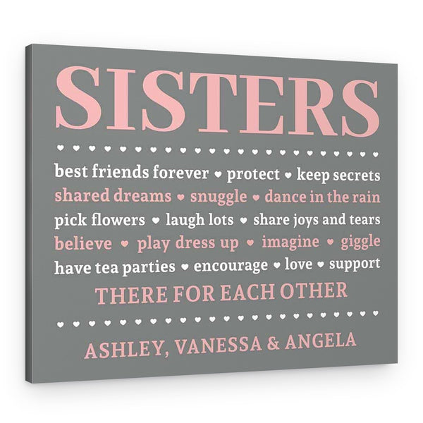 Sisters – Best Friends Forever Custom Canvas Print