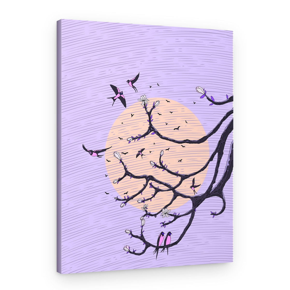 Swallows Blossom Moon – Canvas Print