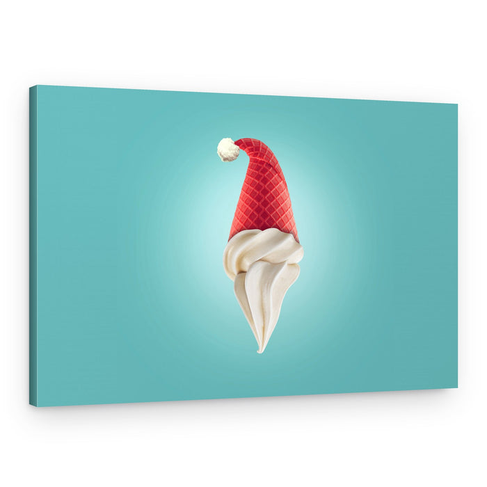 Santa Hat Ice Cream – Canvas Print
