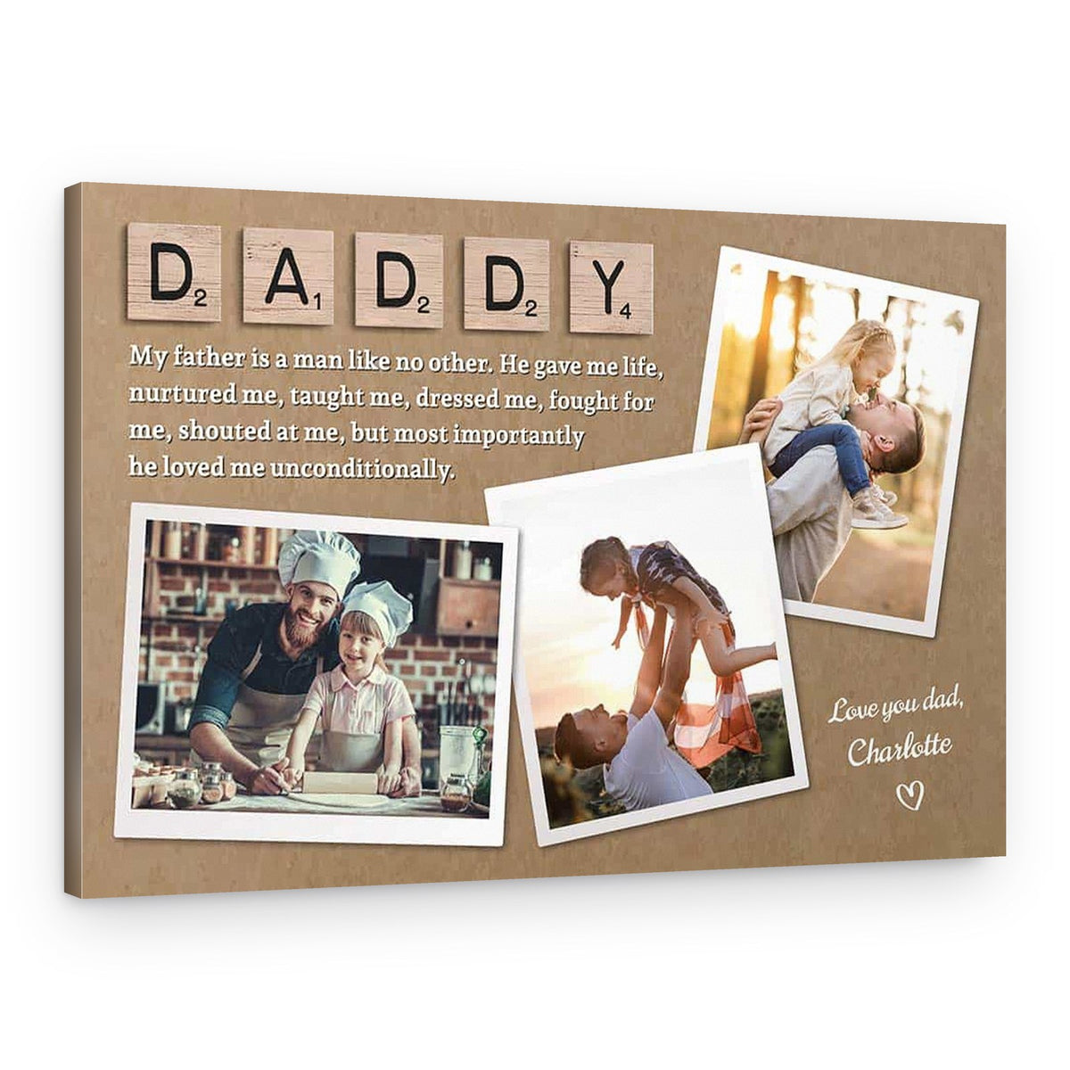My Father Is A Man Like No Other Custom Canvas Print – Canvas Print – Design A